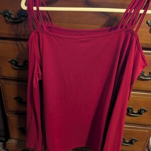 SHEIN Burgundy Long Sleeve Top